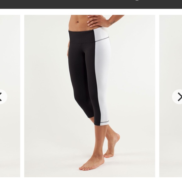 Lululemon Wunder Under Crop Bonded Stripe White - Picture 1 of 13